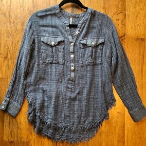 Free People Talk to Me Lightweight Gauzy Top